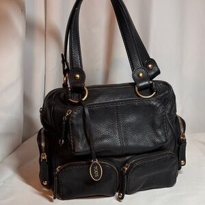 Tod’s Black Pebbled Leather Media T Bag